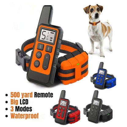 Orange Dog Training Collar 500m Control Trainer Device Vibration / Electrostatic pulse / Warning Stop Bark Deterrents TRENDYPET'S ZONE