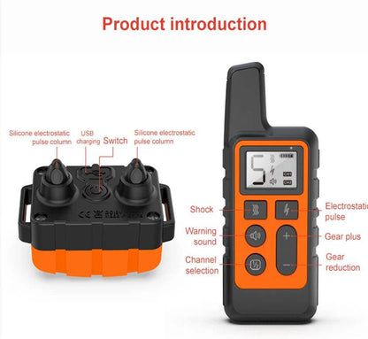 Orange Dog Training Collar 500m Control Trainer Device Vibration / Electrostatic pulse / Warning Stop Bark Deterrents TRENDYPET'S ZONE