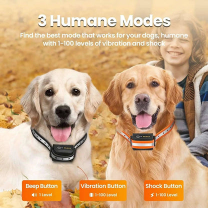 Orange Dog Training Collar with 3300FT Remote, IPX7 Waterproof Rechargeable Shock Collar for Large Medium Small Dog, 3 Safe Training Modes with Beep, Vibration and Shock, Adjustable Electronic Dog Collar TRENDYPET'S ZONE