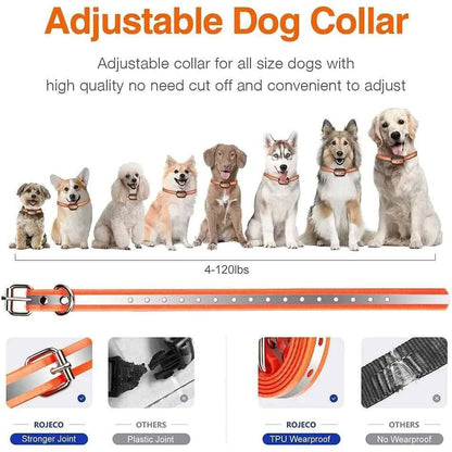 Orange Dog Training Collar with 3300FT Remote, IPX7 Waterproof Rechargeable Shock Collar for Large Medium Small Dog, 3 Safe Training Modes with Beep, Vibration and Shock, Adjustable Electronic Dog Collar TRENDYPET'S ZONE