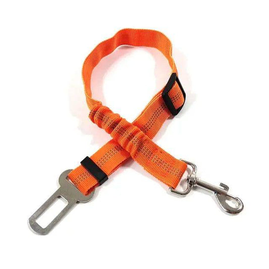 Orange Elastic Pet Supplies Car Seat Belt Dog Seat Belt Dog Leash Vehicle Belt Adjustable Cushioning Elastic Reflective Safety Rope for Dog Cat - Trendypet's Zone