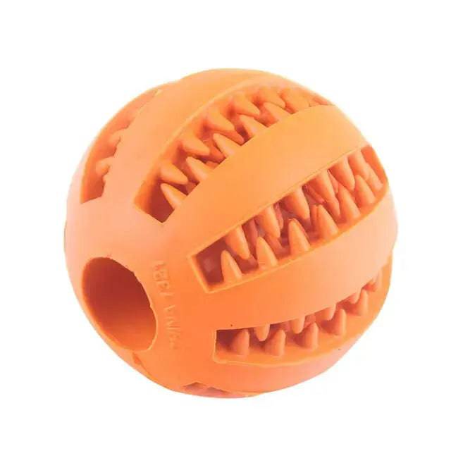 Orange Interactive Dog Ball Toys Dispenser Teaser Rubber Chew Toys for Small Big Pet Dogs Cats Tooth Mouth Cleaning Accessories Product TRENDYPET'S ZONE