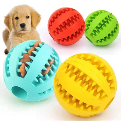 Orange Interactive Dog Ball Toys Dispenser Teaser Rubber Chew Toys for Small Big Pet Dogs Cats Tooth Mouth Cleaning Accessories Product TRENDYPET'S ZONE