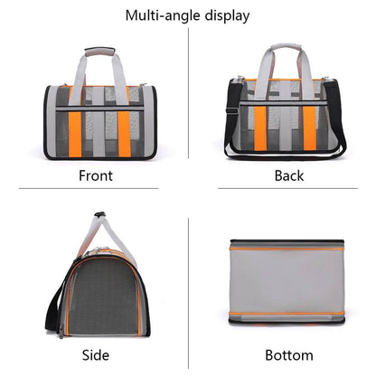 Orange Pet Carrying Bag Large Capacity Portable Breathable Shoulder Bag For Outdoor Use Suitable For All Seasons TRENDYPET'S ZONE