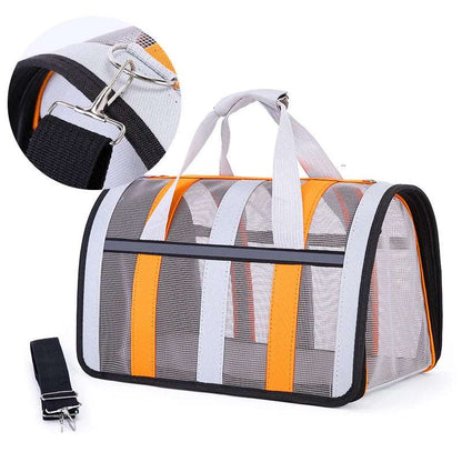 Orange Pet Carrying Bag Large Capacity Portable Breathable Shoulder Bag For Outdoor Use Suitable For All Seasons TRENDYPET'S ZONE