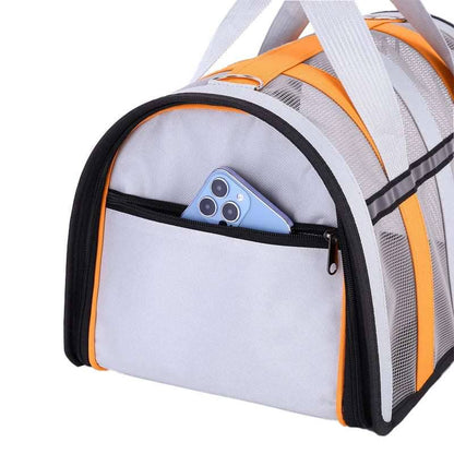 Orange Pet Carrying Bag Large Capacity Portable Breathable Shoulder Bag For Outdoor Use Suitable For All Seasons TRENDYPET'S ZONE