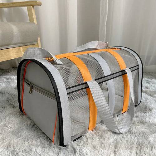 Orange Pet Carrying Bag Large Capacity Portable Breathable Shoulder Bag For Outdoor Use Suitable For All Seasons TRENDYPET'S ZONE