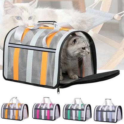 Orange Pet Carrying Bag Large Capacity Portable Breathable Shoulder Bag For Outdoor Use Suitable For All Seasons TRENDYPET'S ZONE