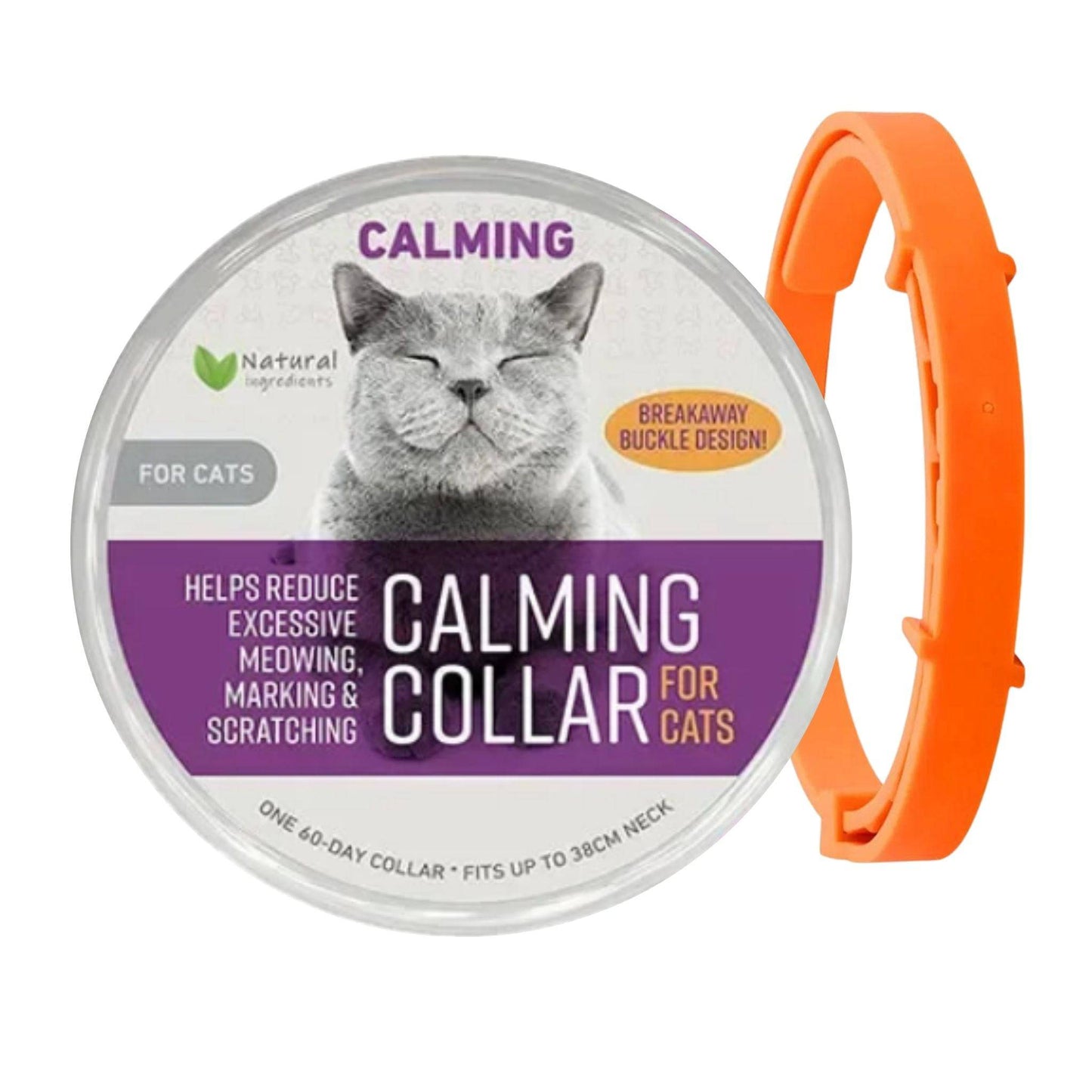 Orange Safe Cat Calming Collar 1Pack/60Days Adjustable Anxiety Reduction Pheromone Lasting Natural Calm Pet Collar Boxed OPP Bag - Trendypet's Zone