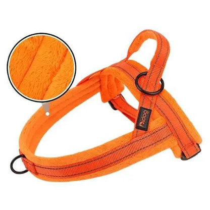 Orange Warm Harness Vest Winter Soft Padded Pet Training Adjustable For Small Large Dog Puppy TRENDYPET'S ZONE