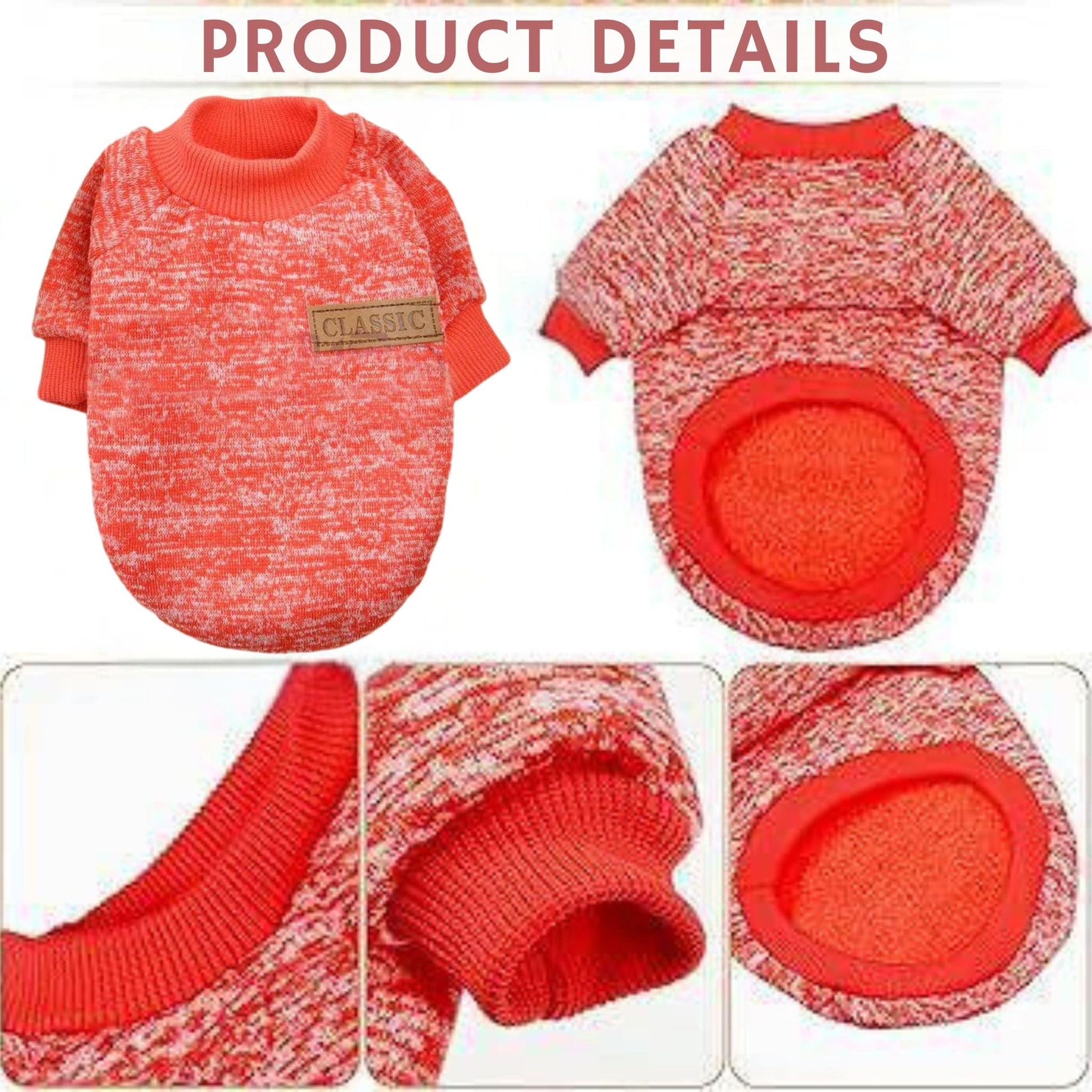 Orange Warm Winter Dog Clothes Classic Pet Sweatshirt Vest TRENDYPET'S ZONE