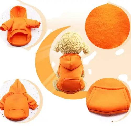 Orange XS-2XL Pet Dog Hoodie Coat Soft Fleece Warm Puppy TRENDYPET'S ZONE