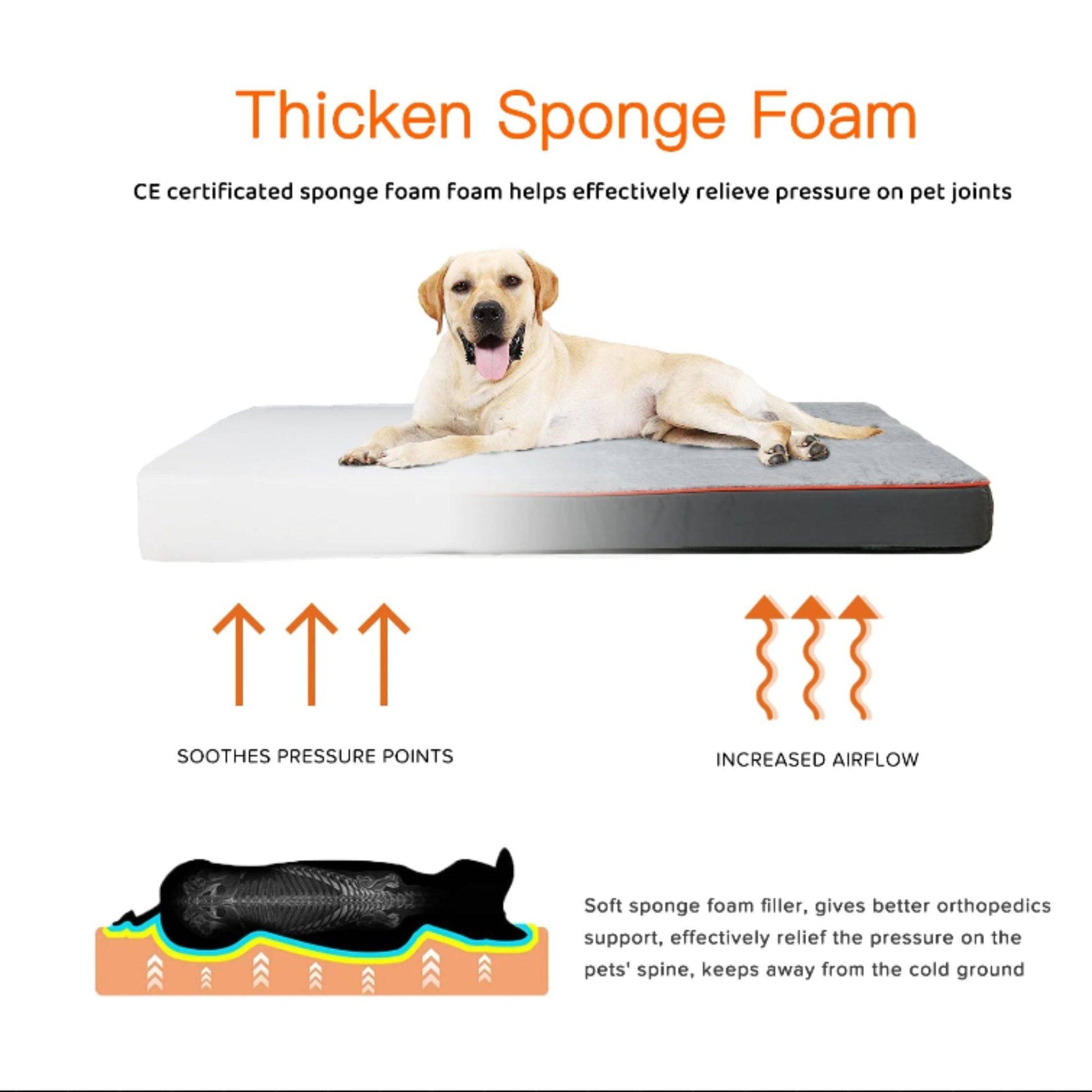 Orthopedic Dog Bed Kennel Memory Foam Waterproof Pet Bed with Removable Washable Cover Nonskid Bottom Joint Relief, Sizes M - 3XL TRENDYPET'S ZONE