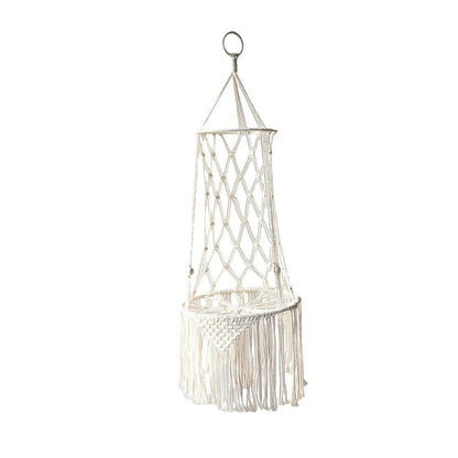 Pet Cat Hanging Bed Woven Hammock Cotton Rope Swing Tassel White Sleeping Nest Pet Kitten Thread Toy Basket TRENDYPET'S ZONE