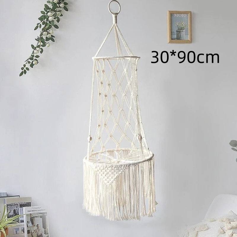 Pet Cat Hanging Bed Woven Hammock Cotton Rope Swing Tassel White Sleeping Nest Pet Kitten Thread Toy Basket TRENDYPET'S ZONE