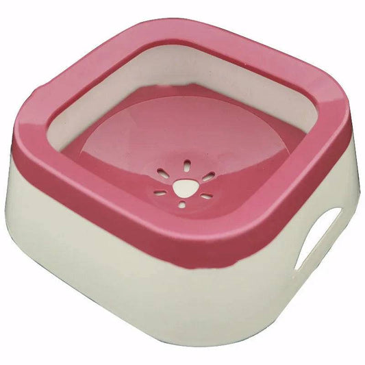 Pink 1L No-Spill Dog Water Bowl Pet Slow Water Feeder Cat bowl Vehicle Carried Floating Buoyancy Drinking fountain - Trendypet's Zone