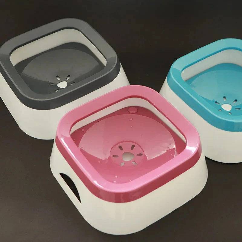 Pink 1L No-Spill Dog Water Bowl Pet Slow Water Feeder Cat bowl Vehicle Carried Floating Buoyancy Drinking fountain TRENDYPET'S ZONE