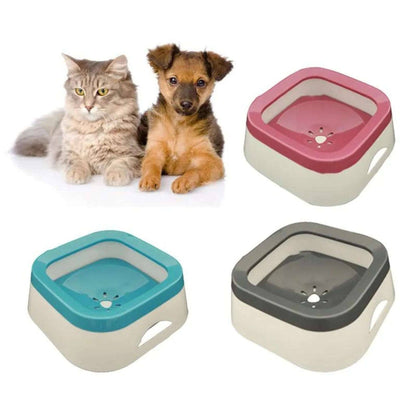 Pink 1L No-Spill Dog Water Bowl Pet Slow Water Feeder Cat bowl Vehicle Carried Floating Buoyancy Drinking fountain TRENDYPET'S ZONE