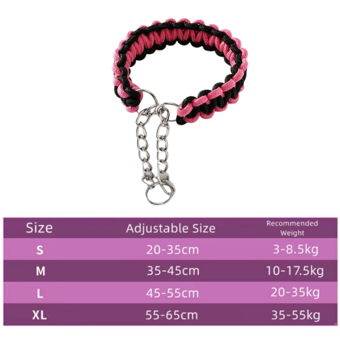 Pink Black Woven Dog Collars P Chain Nylon Adjustable Collar For Small Medium And Large Dogs TRENDYPET'S ZONE