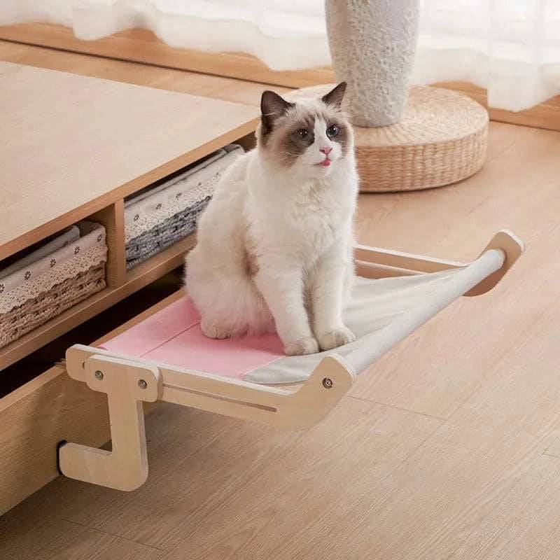 Pink Cat Hammock Hanging Bed Shelf for Cats Perch Wooden Insert Kallax Shelves TRENDYPET'S ZONE