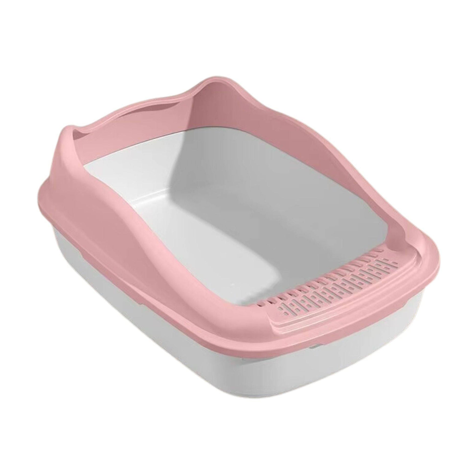 Pink Cat Litter Box Pet Sandbox for Kitty Anti-Splash Kitten Toilet Tray Bedpan Cleaning - Trendypet's Zone