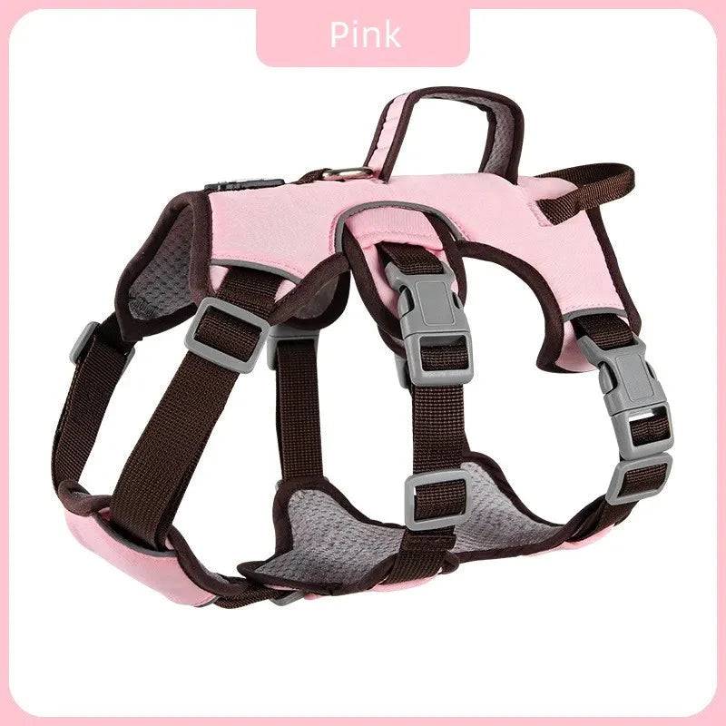 Pink Dog Harness NO PULL Outdoor Walking Breathable Reflective Adjustable Harness for Small Medium Large Dogs TRENDYPET'S ZONE