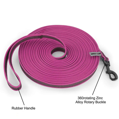 Pink Dog Leash Latex Silk Easy and Convenient Training Big Dual Color TRENDYPET'S ZONE