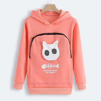 Pink Fish Print High Quality Sweatshirt Cat Dog Lovers Hoodies Kangaroo Pet Paw Ears Cuddle Pouch Pullovers - Trendypet's Zone