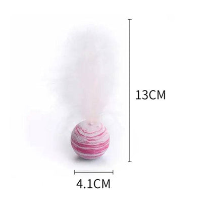 Pink Interactive Cat Toy Star Texture Feather Foam Ball TRENDYPET'S ZONE