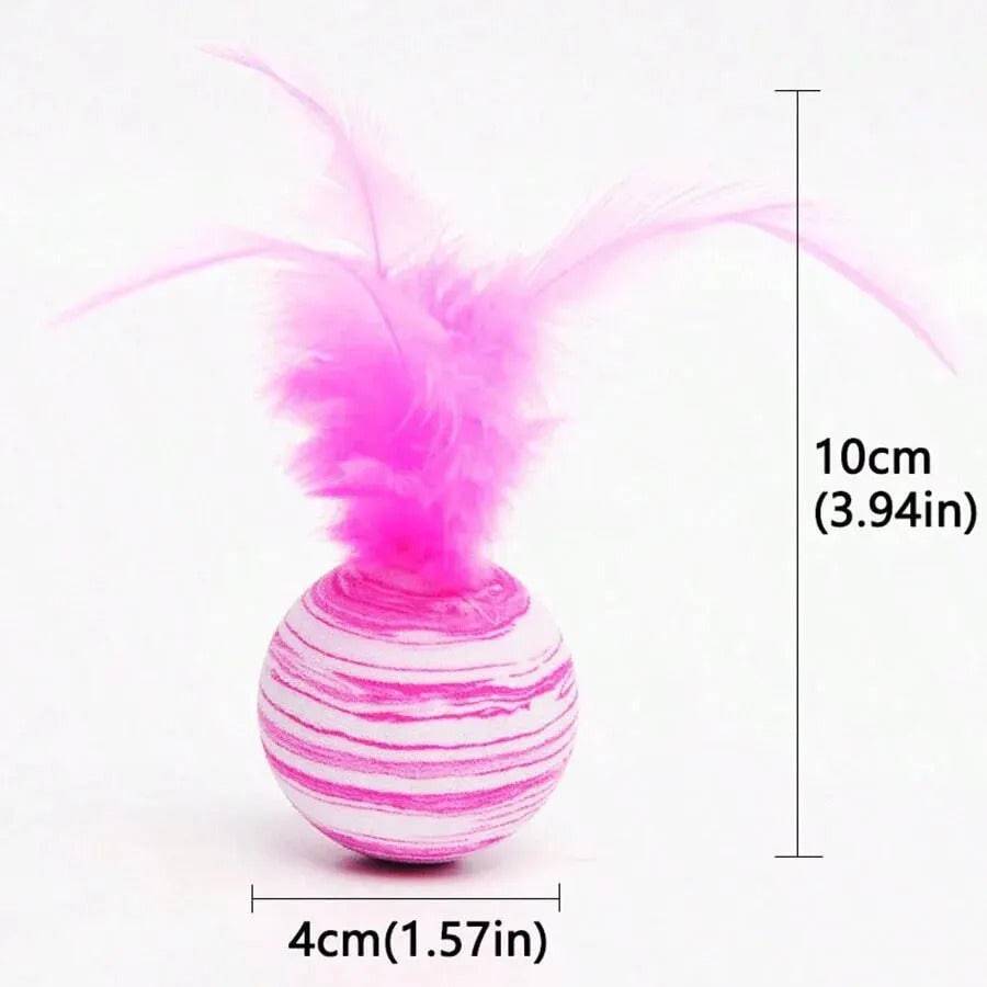 Pink Interactive Cat Toy Star Texture Feather Foam Ball TRENDYPET'S ZONE