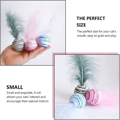 Pink Interactive Cat Toy Star Texture Feather Foam Ball TRENDYPET'S ZONE