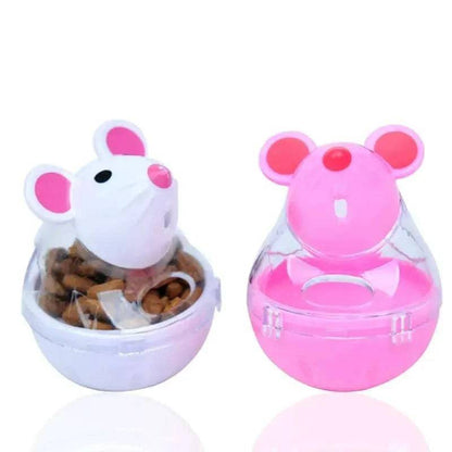 Pink Mouse Tumbler Leak Food Feeder Pet Puzzle Cartoon Cats Toy Leakage Ball Kitten Interactive Toys Slow Feeding Pet Supplies - Trendypet's Zone