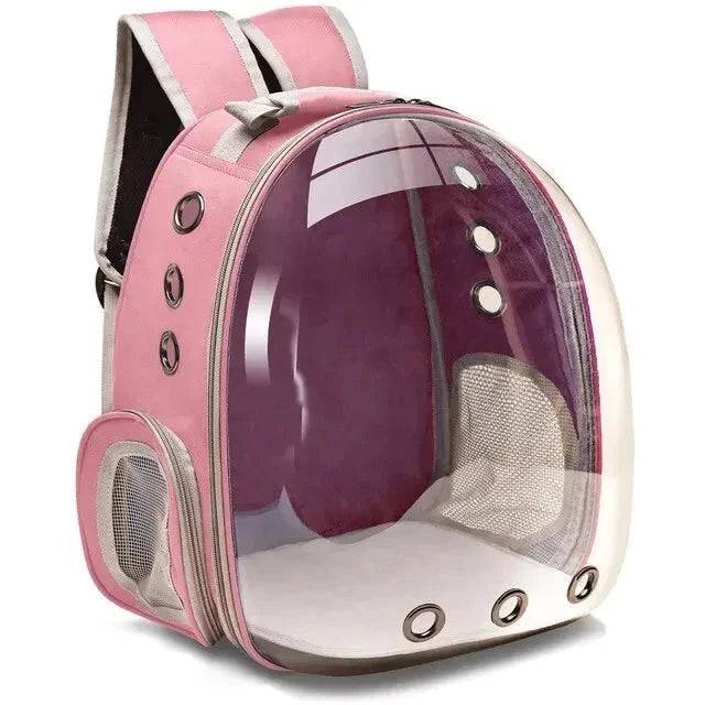 Pink Pet Carrier Backpack Transparent Capsule Bubble Backpack Small Animal Puppy Kitten Breathable Carrier for Travel TRENDYPET'S ZONE