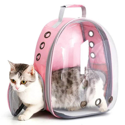 Pink Pet Carrier Backpack Transparent Capsule Bubble Backpack Small Animal Puppy Kitten Breathable Carrier for Travel TRENDYPET'S ZONE