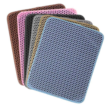 Pink Pet Cat Litter Mat Waterproof EVA Double Layer Trapping Kitten Litter Box Mat Clean Pad Products - Trendypet's Zone