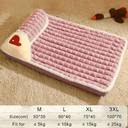 Pink Pet Mat for Winter Luxury Pad for Small Medium Large Dogs Cats Plaid Fluff Sleeping Removable Washable Pet Bed TRENDYPET'S ZONE