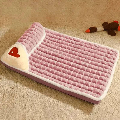 Pink Pet Mat for Winter Luxury Pad for Small Medium Large Dogs Cats Plaid Fluff Sleeping Removable Washable Pet Bed TRENDYPET'S ZONE