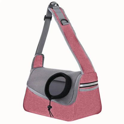 Pink Portable Bag Pet Crossbody Bag Dog Cat One Shoulder Carrier Breathable Mesh Puppy Kitten Handbag TRENDYPET'S ZONE