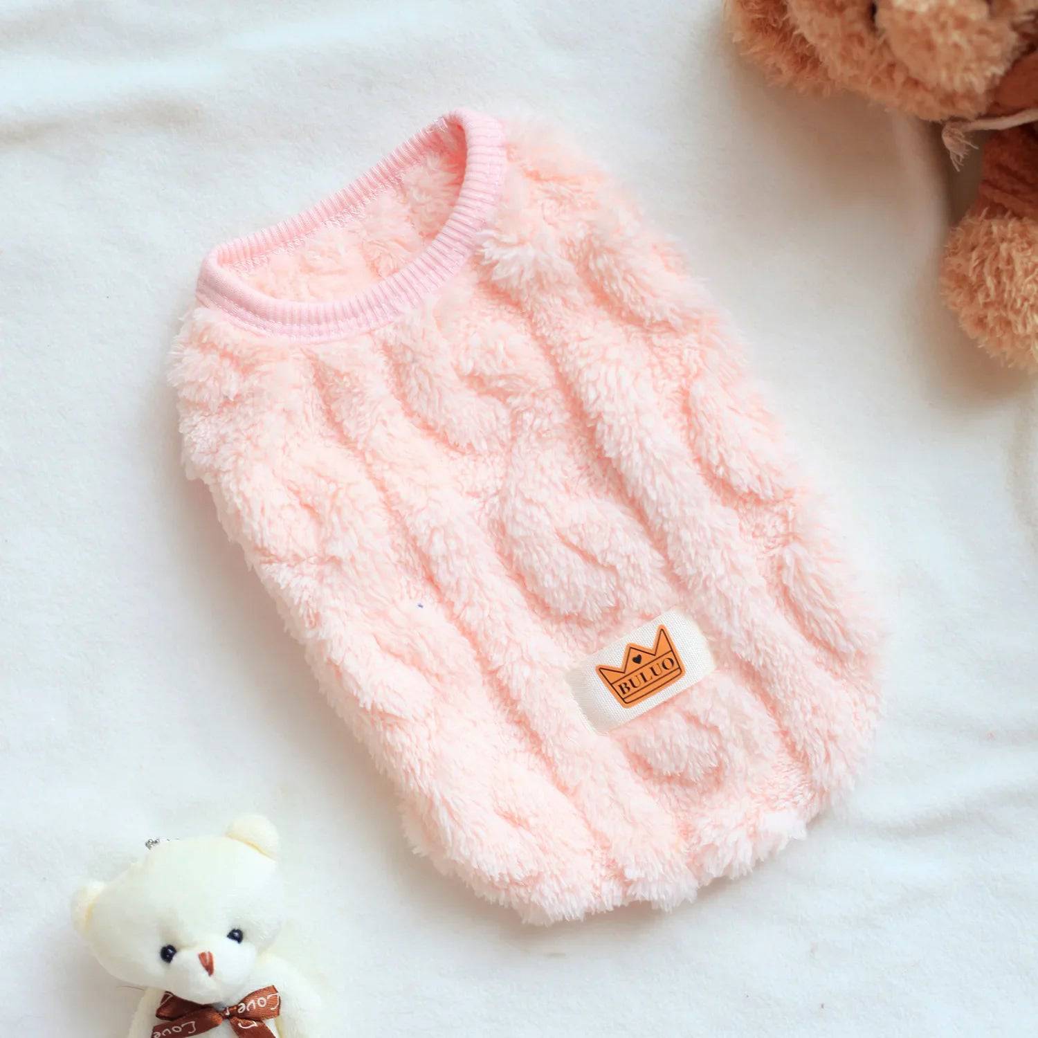 Pink Soft Cozy Autumn Winter Warm Fleece Dog Cat Sweaters TRENDYPET'S ZONE