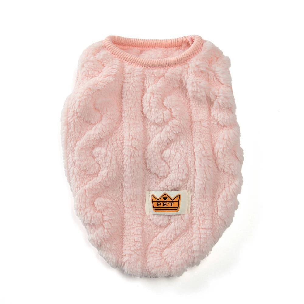 Pink Soft Cozy Autumn Winter Warm Fleece Dog Cat Sweaters TRENDYPET'S ZONE