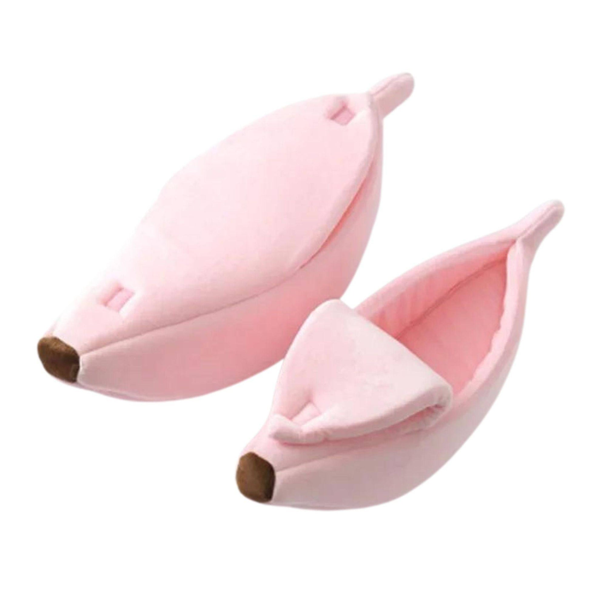 Pink Warm Banana Shaped Cat Bed Cozy Basket Kittens Cushion Kennel Pet Sleeping Mat Bed TRENDYPET'S ZONE