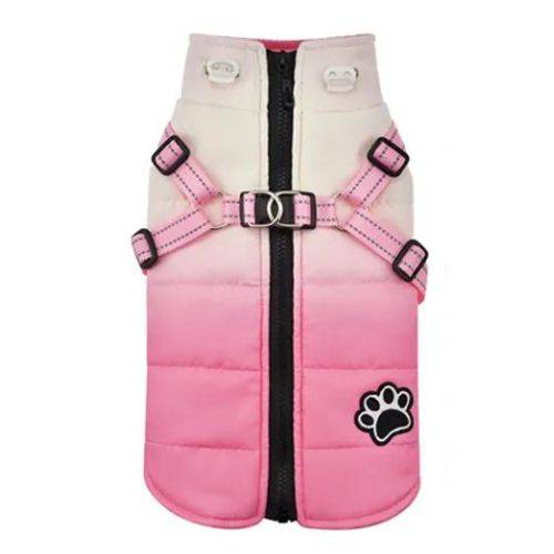 Pink Waterproof Dog Jacket With Harness Winter Warm Pet Clothes For Small Big Dogs Coat Outfits TRENDYPET'S ZONE