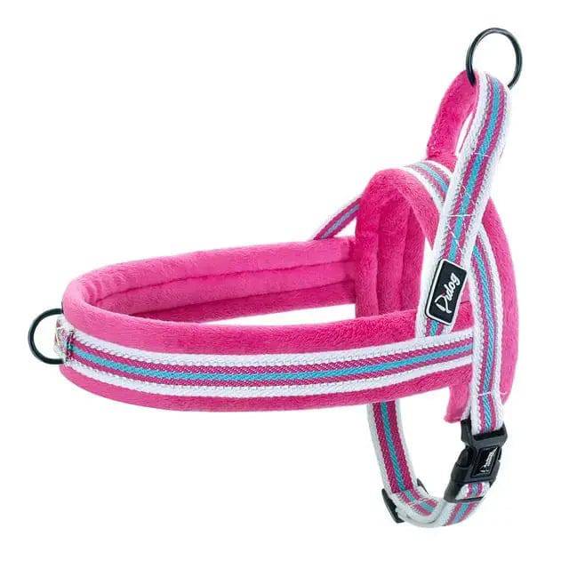 Pink With Lines Warm Harness Vest Winter Soft Padded Pet Training Adjustable For Small Large Dog Puppy TRENDYPET'S ZONE