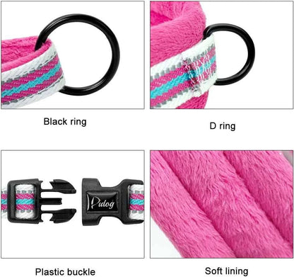 Pink With Lines Warm Harness Vest Winter Soft Padded Pet Training Adjustable For Small Large Dog Puppy TRENDYPET'S ZONE