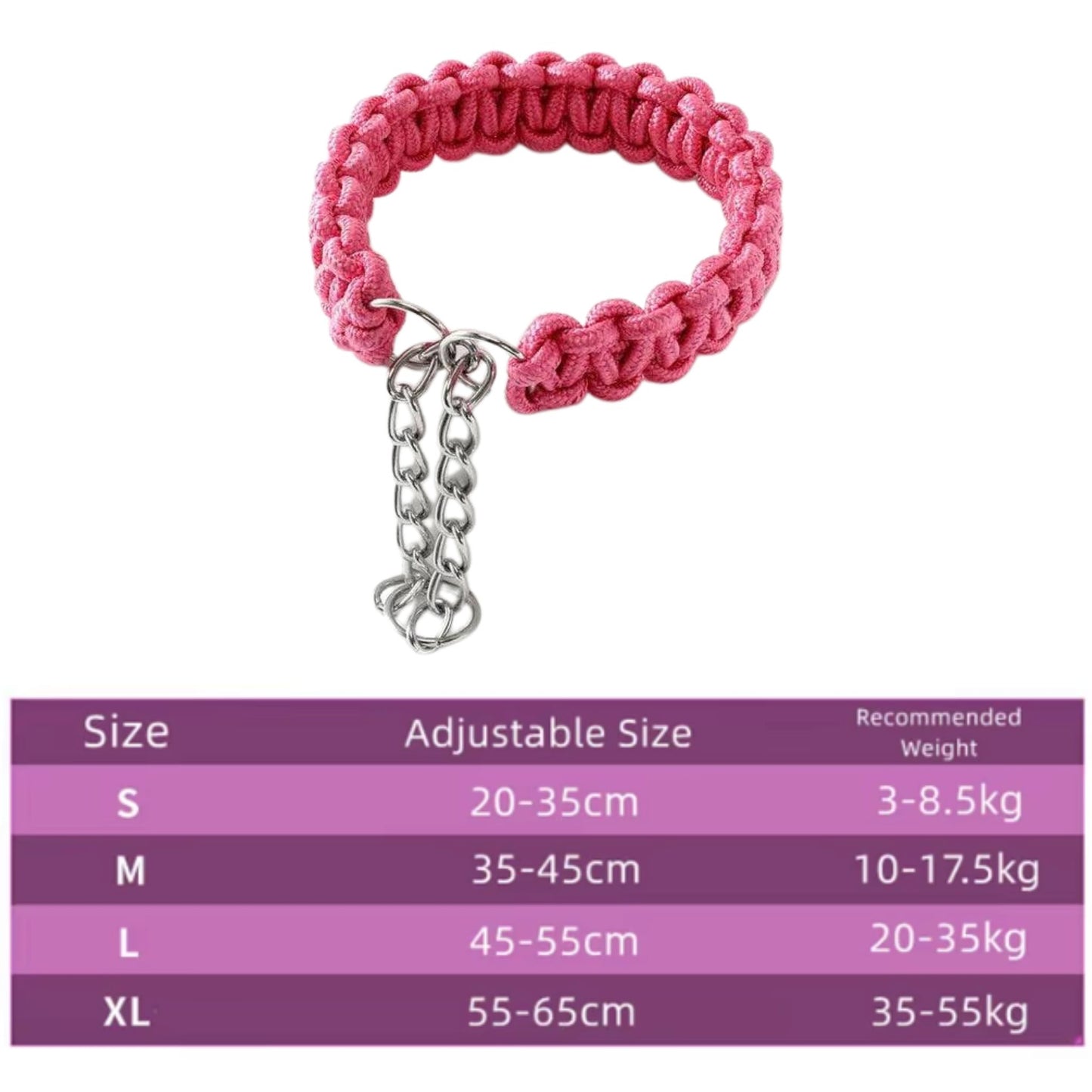 Pink Woven Dog Collars P Chain Nylon Adjustable Collar For Small Medium And Large Dogs TRENDYPET'S ZONE