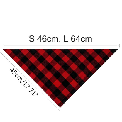 Plaid Festive Pet Reversible Bandanas Christmas Scarves & Bibs TRENDYPET'S ZONE