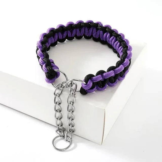 Purple Black Woven Dog Collars P Chain Nylon Adjustable Collar For Small Medium And Large Dogs TRENDYPET'S ZONE