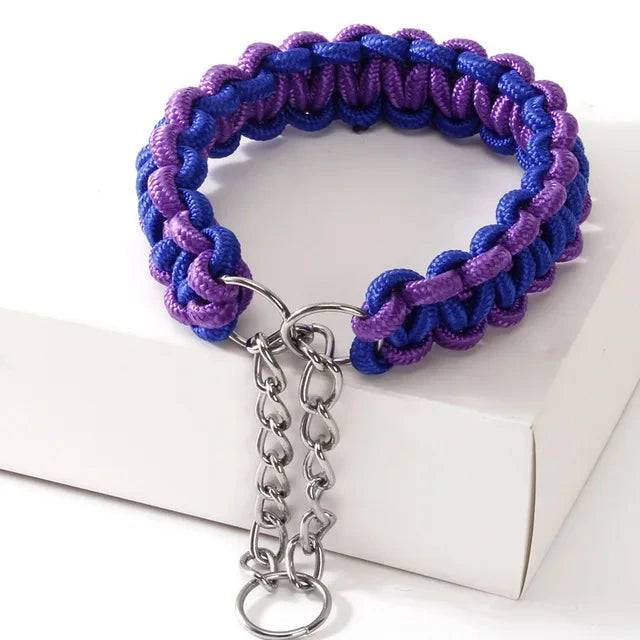 Purple Blue Woven Dog Collars P Chain Nylon Adjustable Collar For Small Medium And Large Dogs TRENDYPET'S ZONE