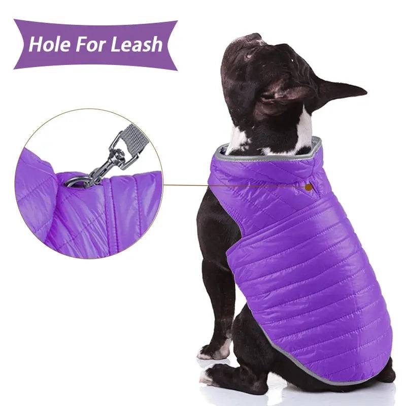 Purple Green Reversible Jacket Dual Colors Reflective Winter Dog Clothes Coat Vest TRENDYPET'S ZONE