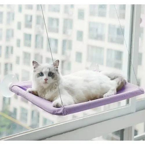 Purple Hanging Cat Bed Pet Cat Hammock Aerial Cats Bed House Kitten Climbing Frame Sunny Window Seat Nest Bearing 20kg Pet Accessories - Trendypet's Zone